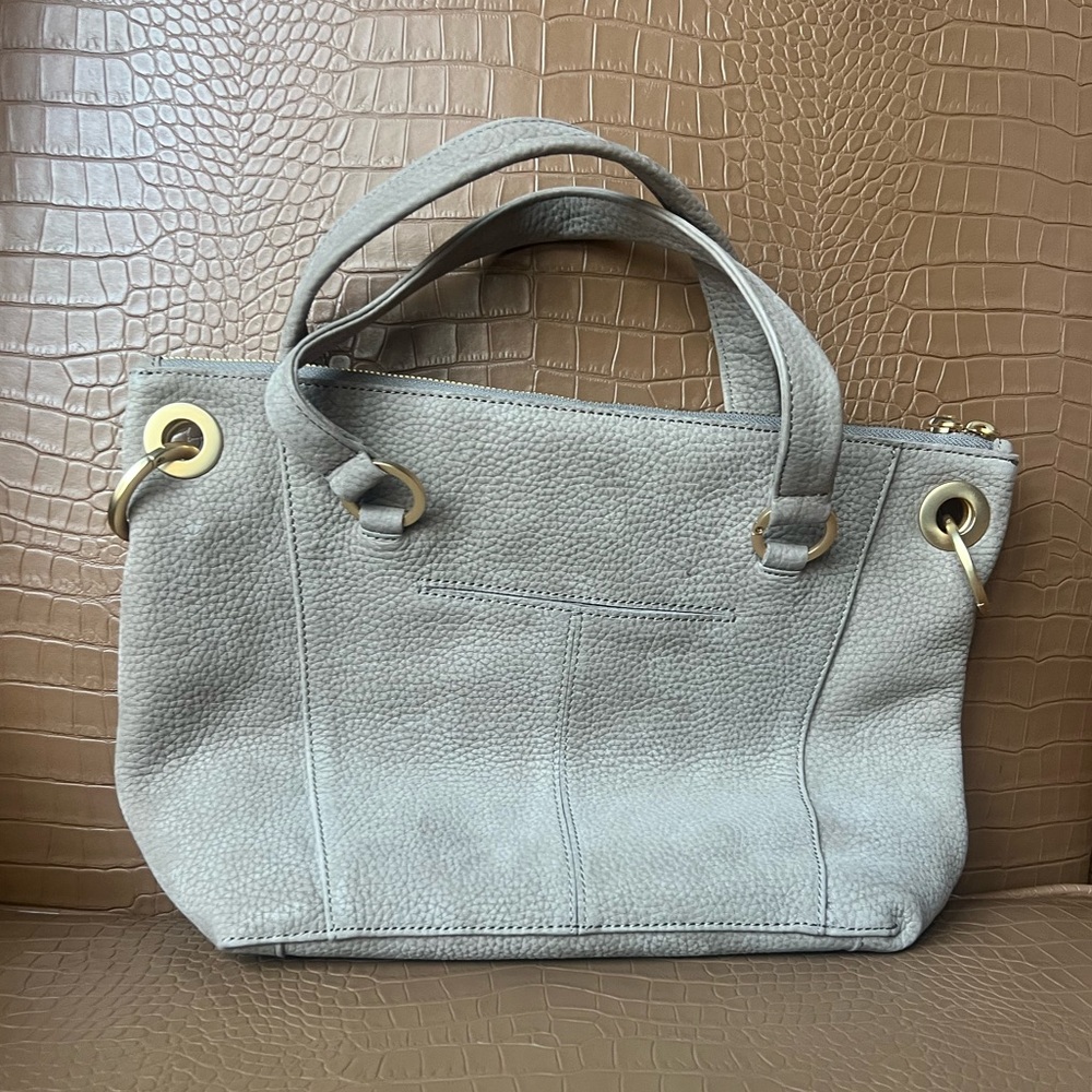 Hammitt Daniel Medium Grey Natural/Brushed Gold Womens Satchel Bag - Picture 7 of 8